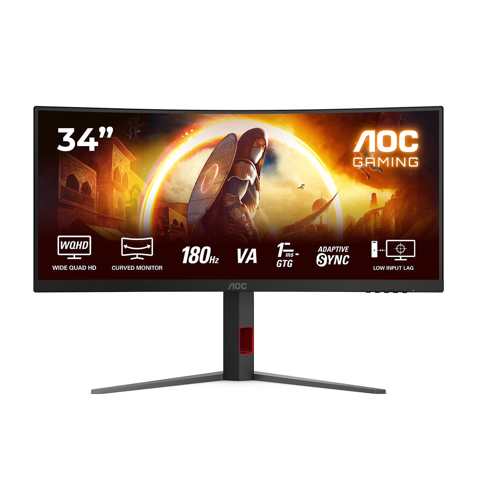 MONITEUR AOC CU34G4 ULTRA WIDE 180HZ CURVED 34 POUCE ADJUSTABLE QHD 2K